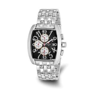 Mountroyal Mens Chronograph Stainless Steel Black Calendar Watch